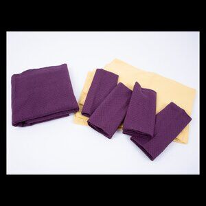 9pc Fiesta Tablecloth, Placemats & Napkins Set (Mulberry/Sunflower) EUC